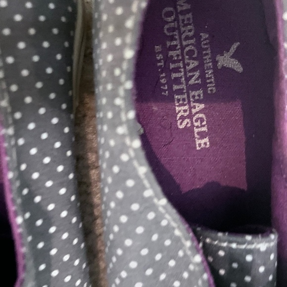 American Eagle Outfitter Lace Up Sneakers  Blue with White  Polka dots Size 10 - Picture 8 of 10